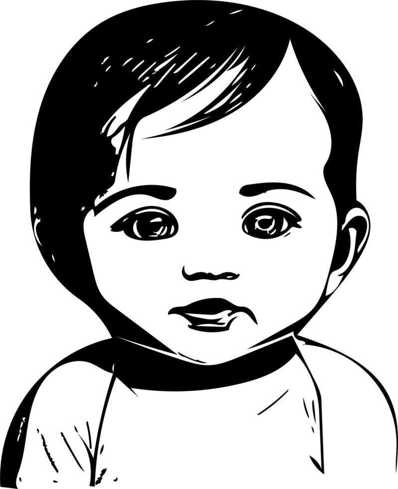 ilustrações de arte de linha de bebê fofas e simples vetor