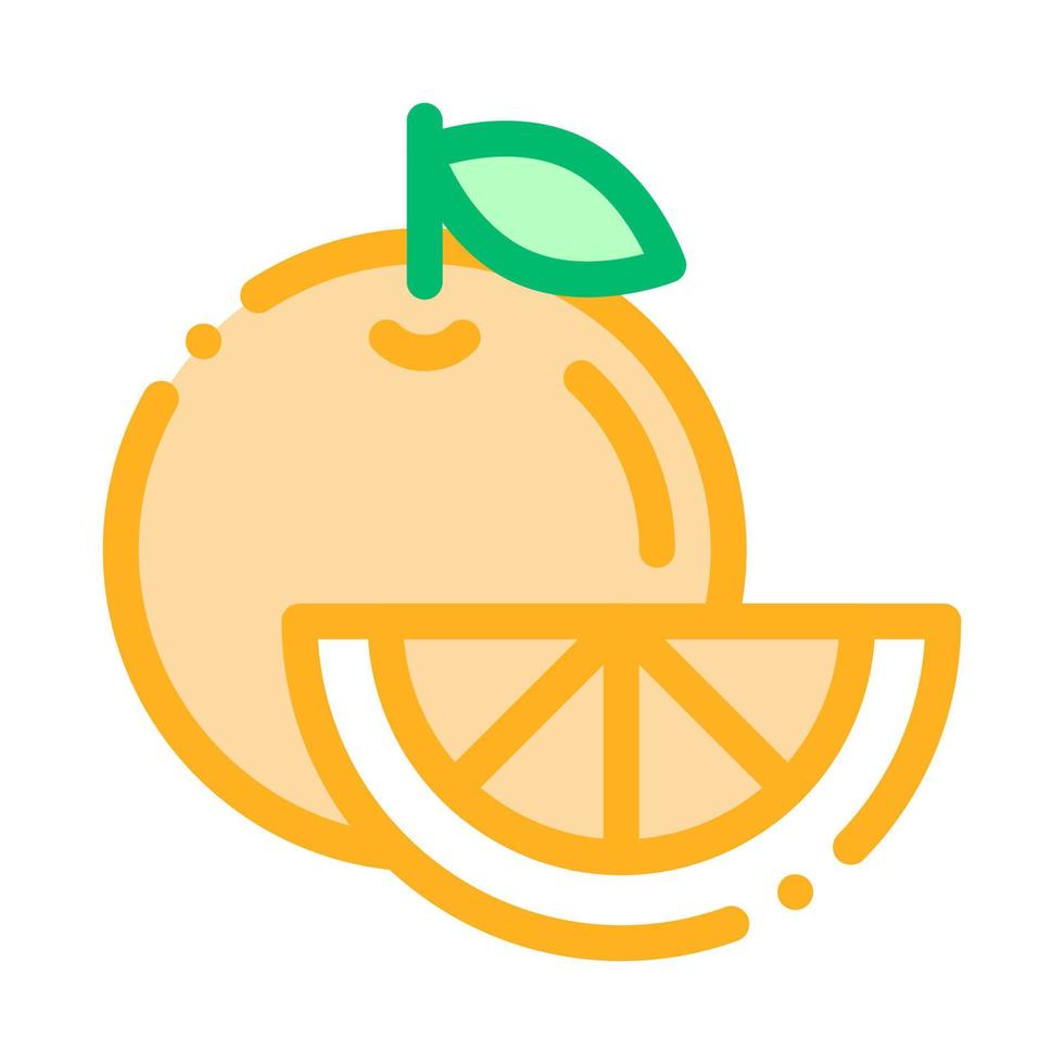 ícone de linha fina de vetor de fruta laranja de comida saudável