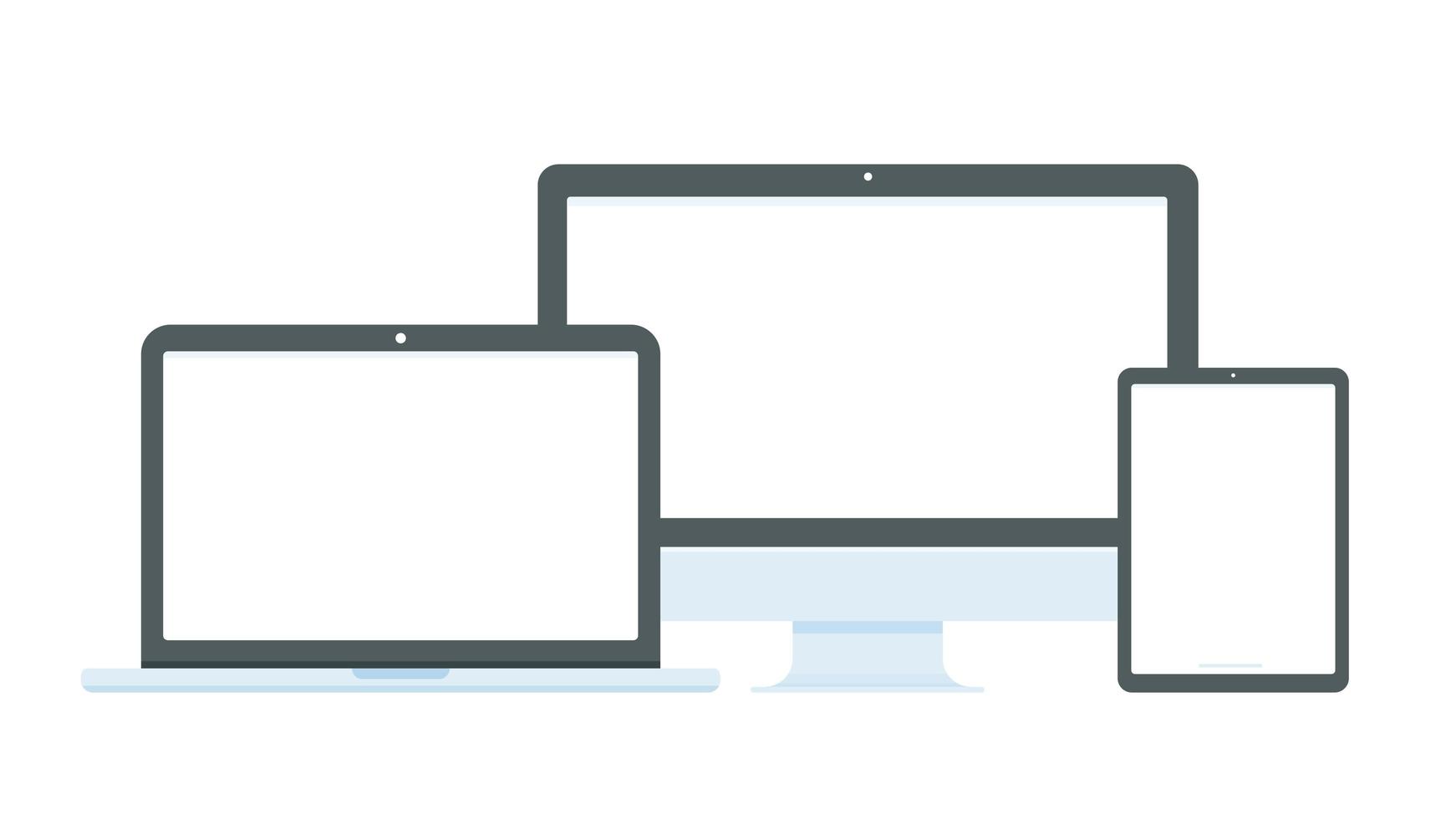 computador desktop, laptop e smartphone vetor
