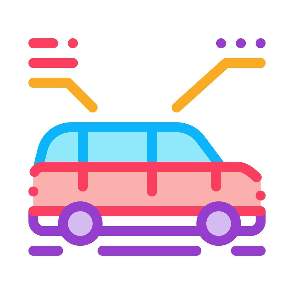 ilustração de símbolo de contorno de vetor de ícone de características de carro