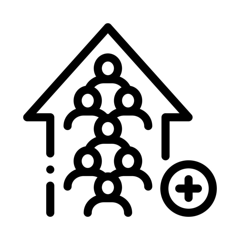 ilustração de contorno do vetor do ícone da taxa de crescimento da equipe