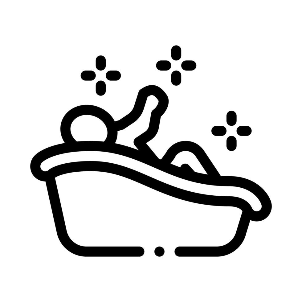 ilustração de símbolo de contorno de vetor de ícone de banho de criança