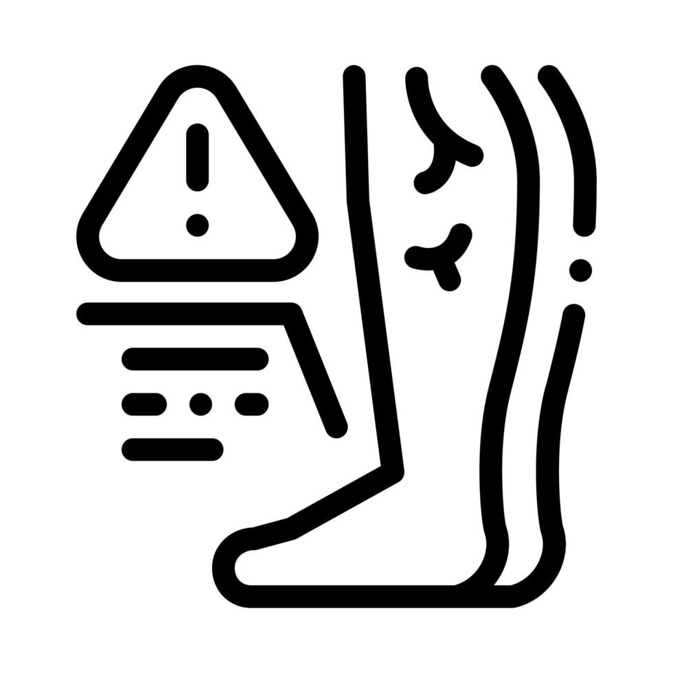 pés frios devido a aterosclerose, ilustração vetorial de ícone de linha de problema de saúde vetor