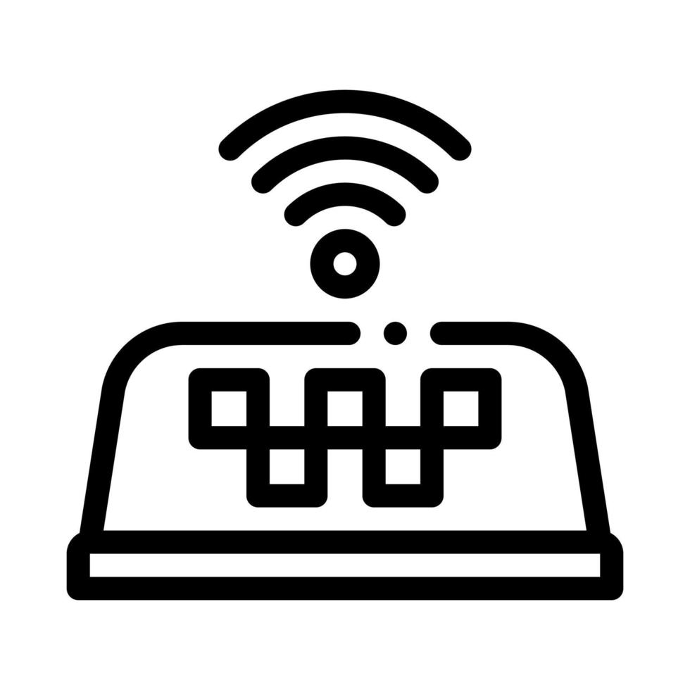 presença de wi-fi na ilustração em vetor ícone on-line de táxi