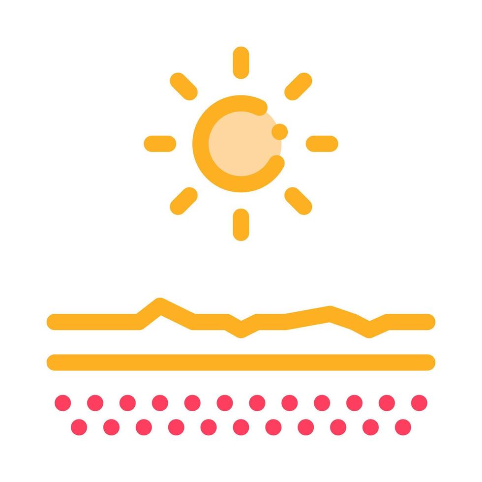 secar a pele na ilustração do contorno do vetor ícone do sol