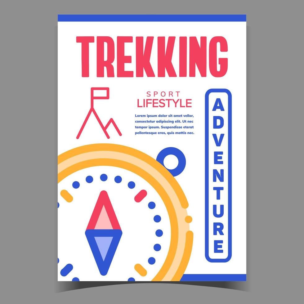 vetor de cartaz de anúncio de aventura de trekking