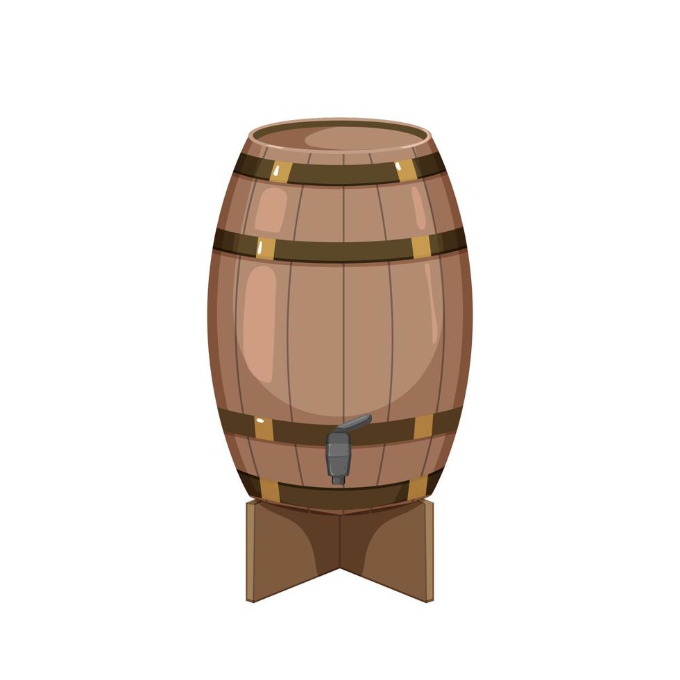 ilustração vetorial de desenhos animados de vinho de barril vintage vetor