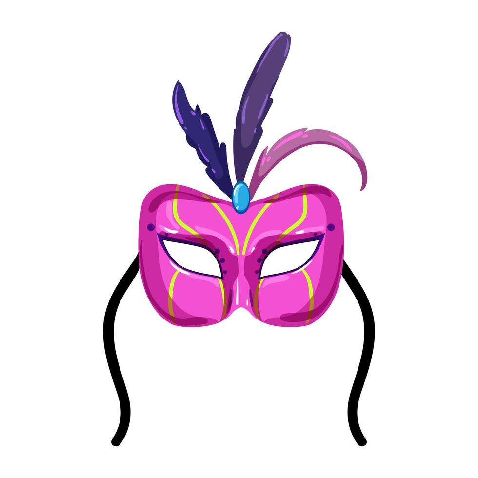 ilustração em vetor de desenhos animados de máscara de carnaval de festa
