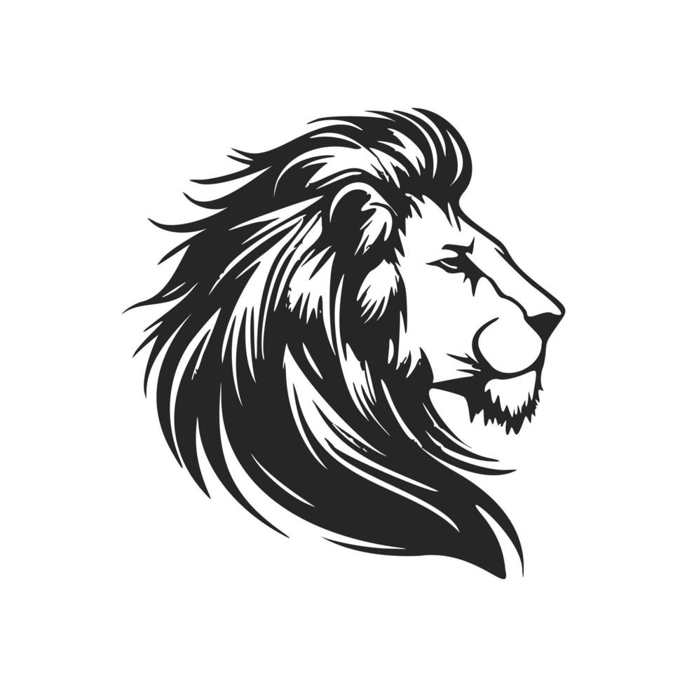 logotipo de vetor de leão preto e branco limpo e moderno.