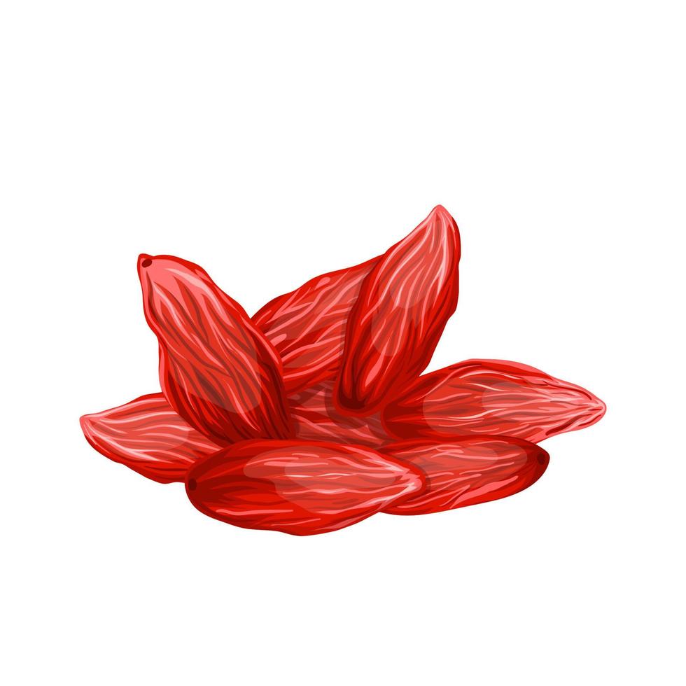 goji seco ilustração vetorial de desenho animado vermelho vetor