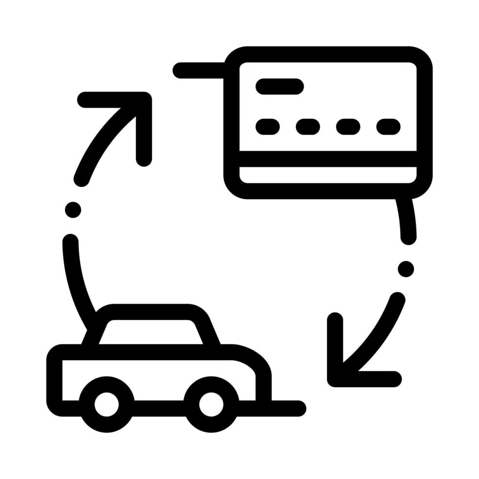 ilustração de contorno do vetor do ícone do cartão de crédito do carro