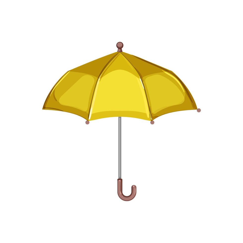 ilustração em vetor de desenhos animados de chuva de guarda-chuva amarelo