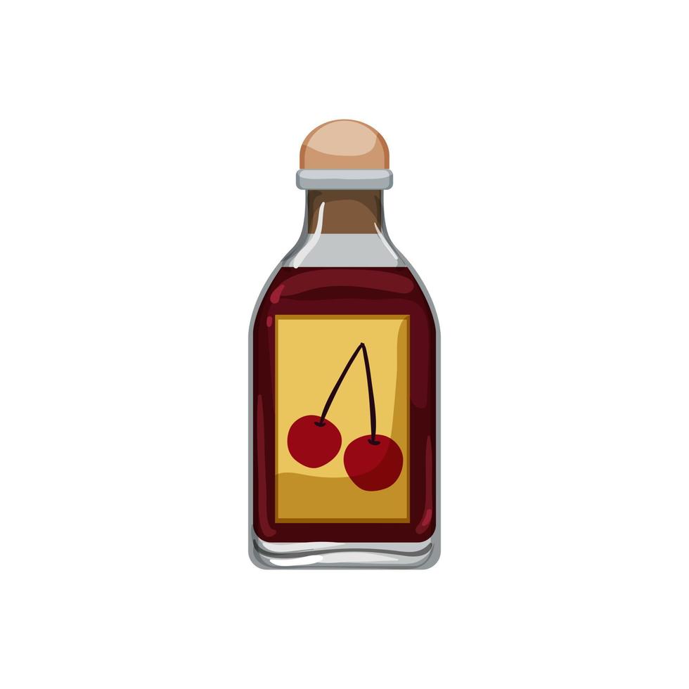 ilustração em vetor de desenhos animados de garrafa de vinagre de ingrediente