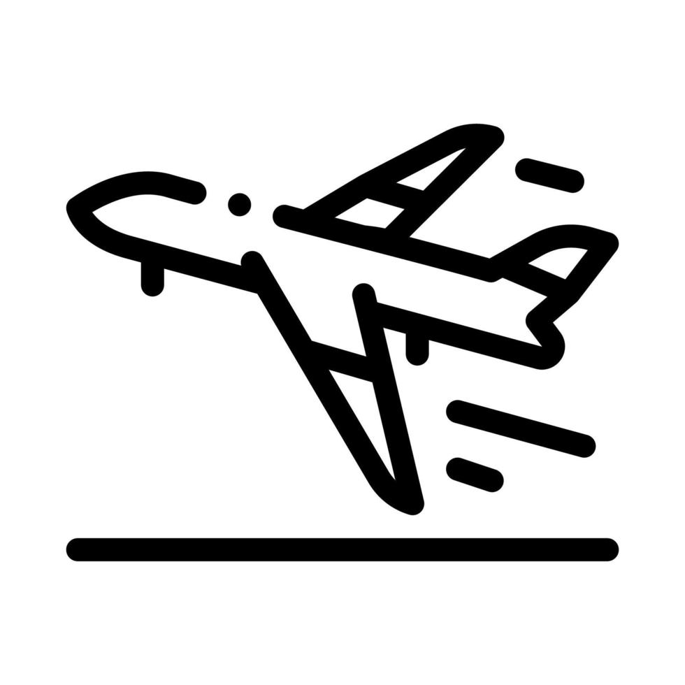 decolar vetor de linha fina de ícone de aeroporto de avião