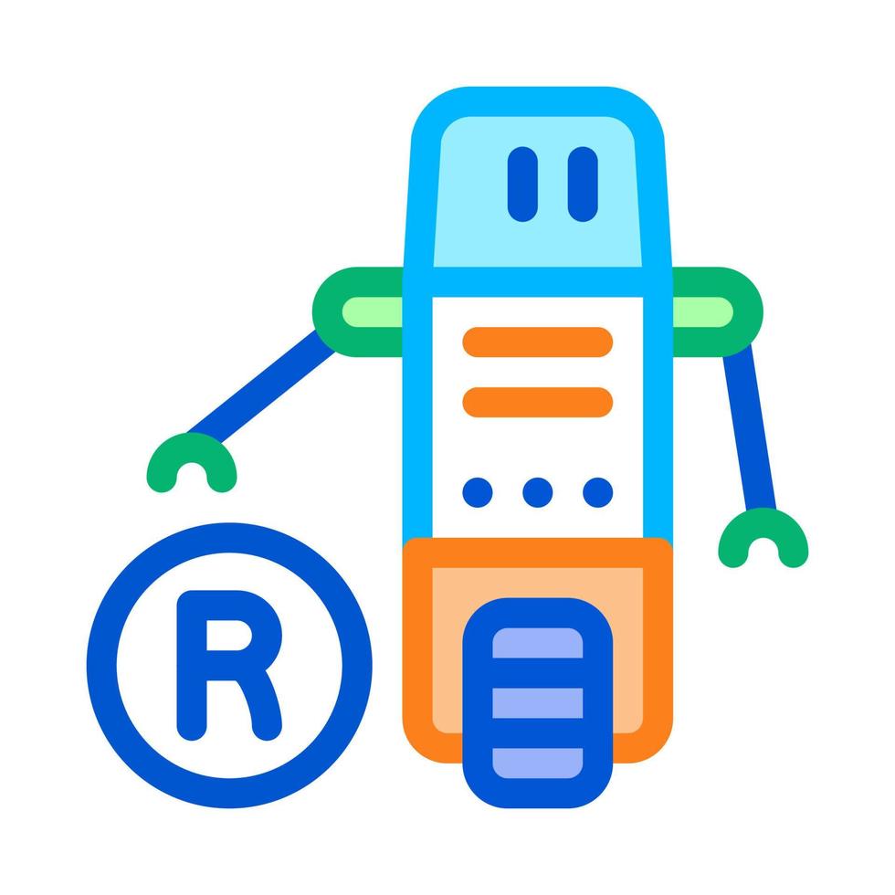 ilustração de contorno vetorial de ícone de robô em movimento vetor