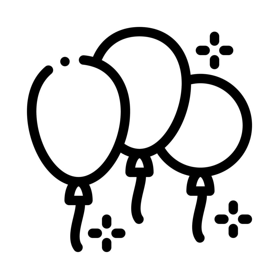 ilustração de contorno do vetor de ícone de três balões