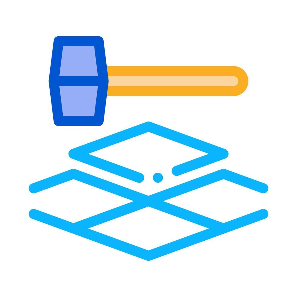 ilustração de contorno do vetor de ícone de martelo de azulejo
