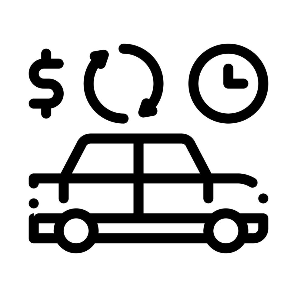 ilustração de contorno de vetor de ícone de estacionamento de dinheiro