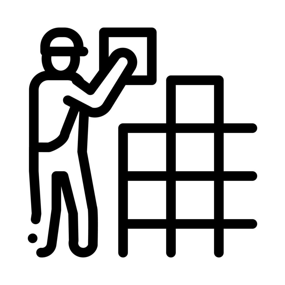 ilustração de contorno do vetor do ícone do empilhador de azulejos
