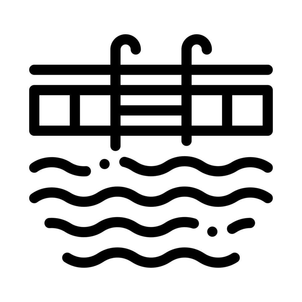 ilustração de contorno vetorial de ícone de escada de piscina vetor