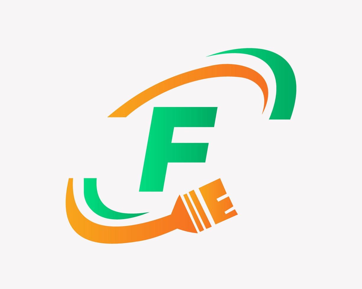 design de logotipo de pintura de casa letra f vetor