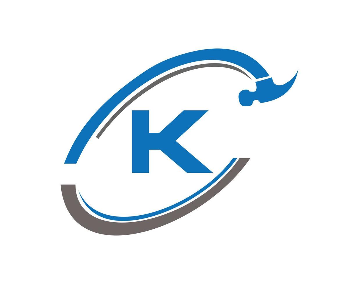 logotipo de reparo da letra k. logotipo de construção de casa vetor