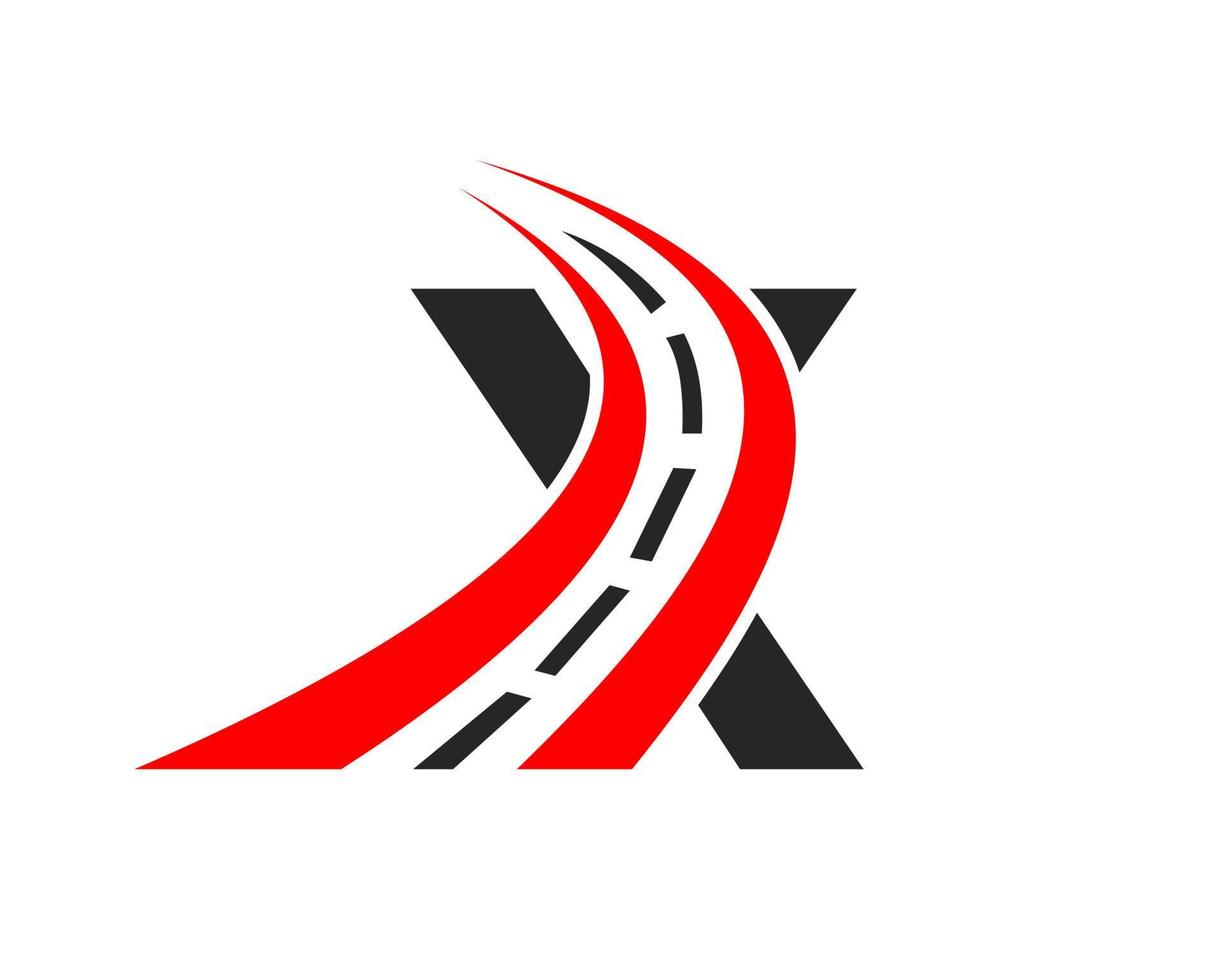 logotipo de transporte com o conceito de letra x. modelo de design de logotipo de estrada vetor