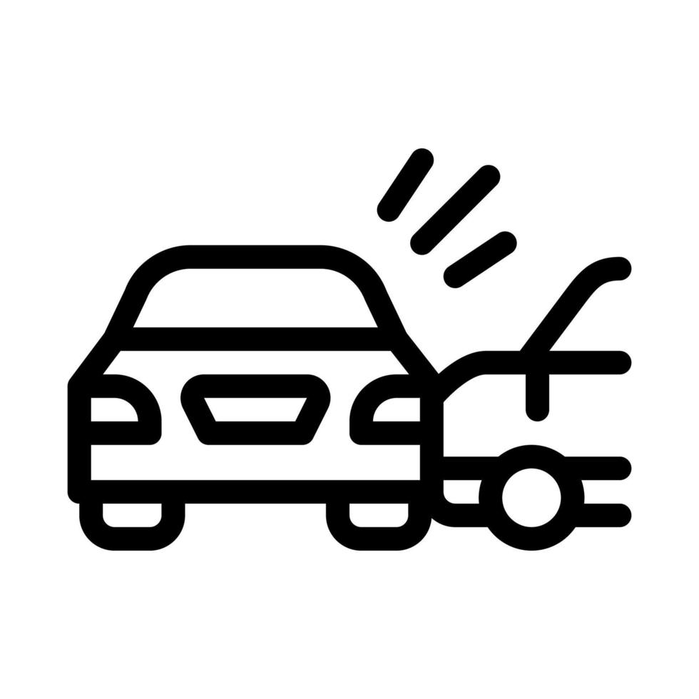 colisão de ilustração de contorno do vetor de ícone de dois carros