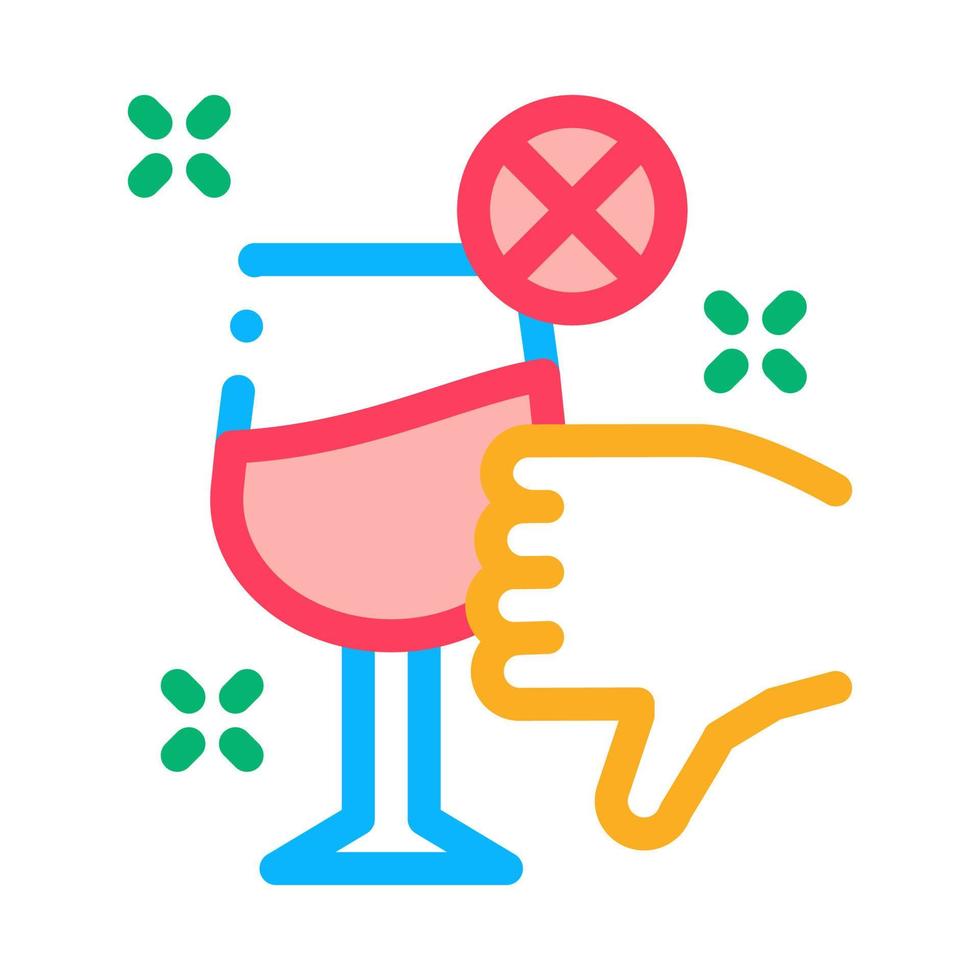 desaprovação da ilustração do esboço do vetor do ícone do vinho
