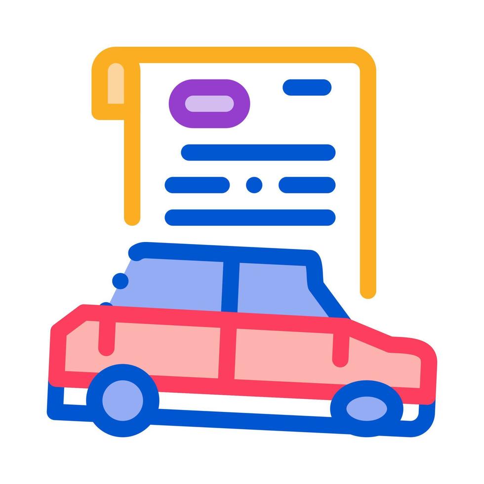 ilustração de contorno do vetor de ícone de seguro de carro