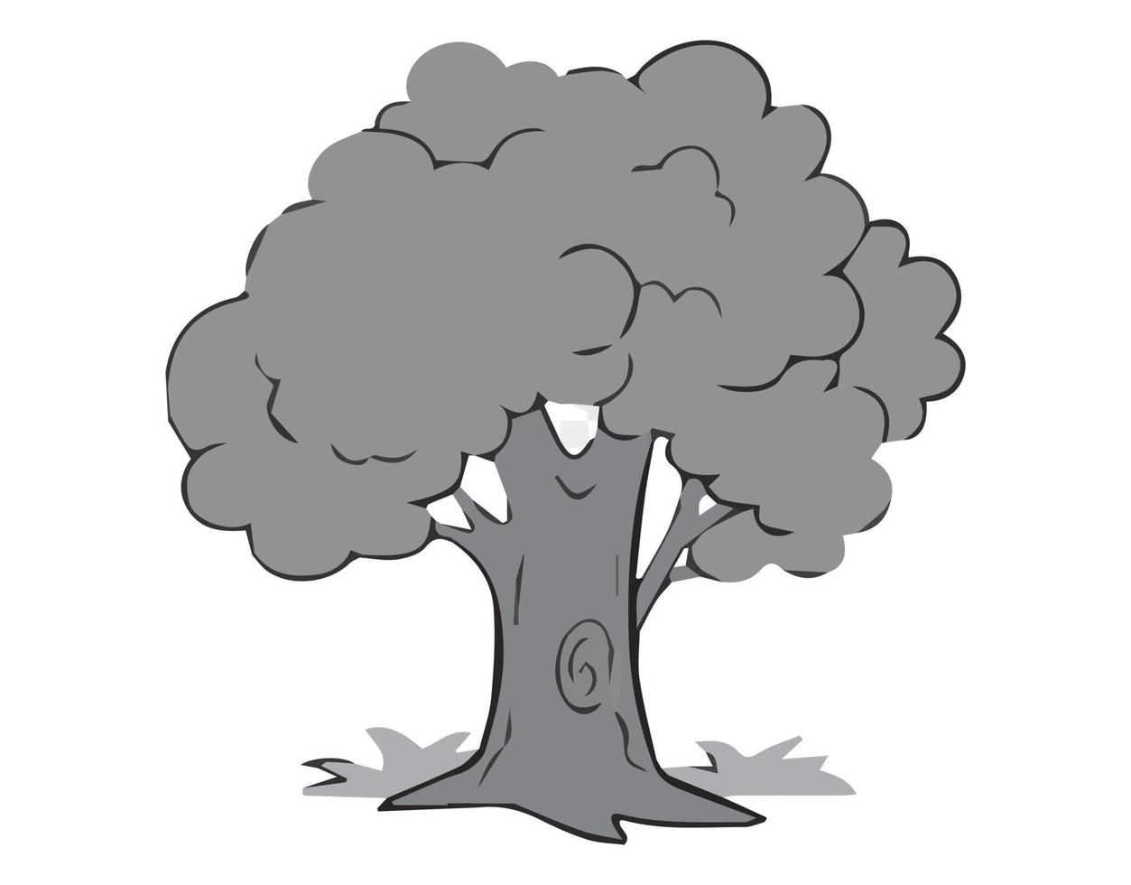 desenho de ilustração de silhueta de vetor de árvore