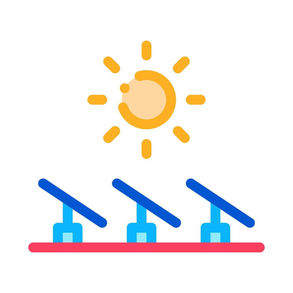 ilustração de contorno vetorial de ícone de vários painéis solares vetor