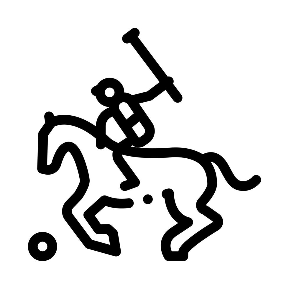 ilustração de contorno de vetor de ícone de polo equestre