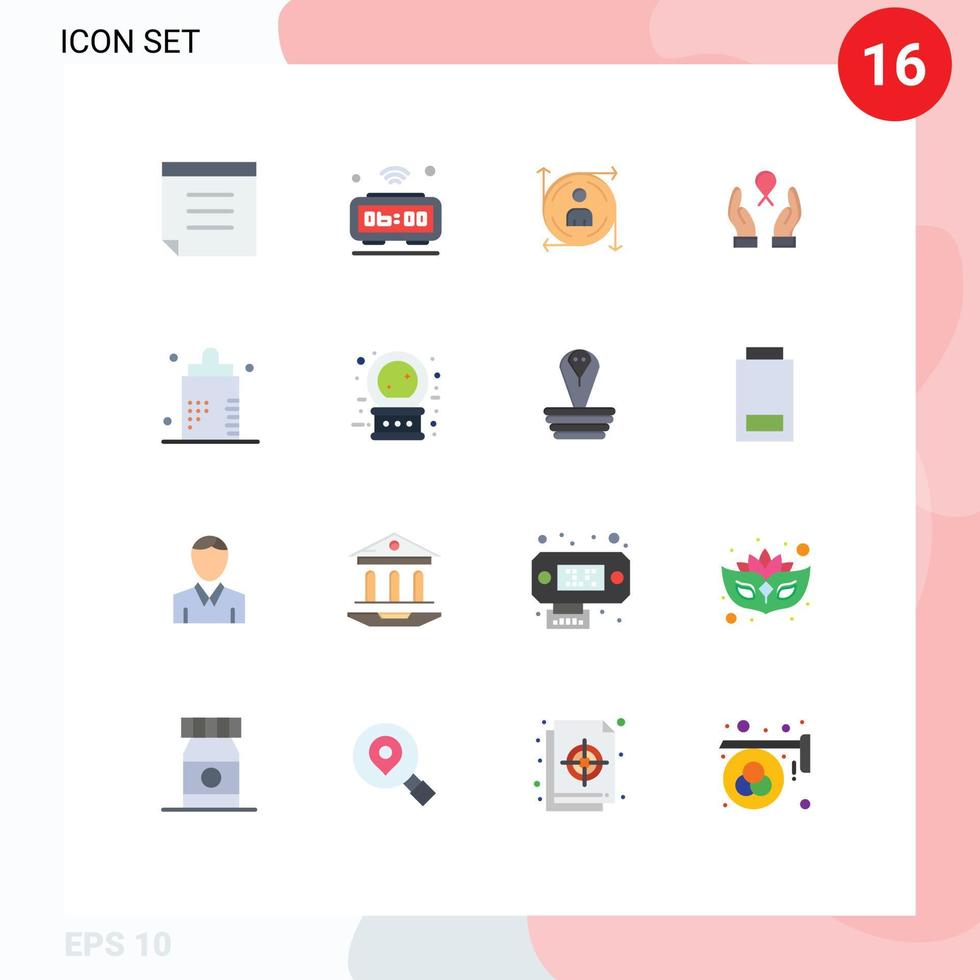 pacote de 16 sinais e símbolos modernos de cores planas para mídia impressa na web, como doença, bebê, predicação, câncer de mama, mulher, pacote editável de elementos de design de vetores criativos