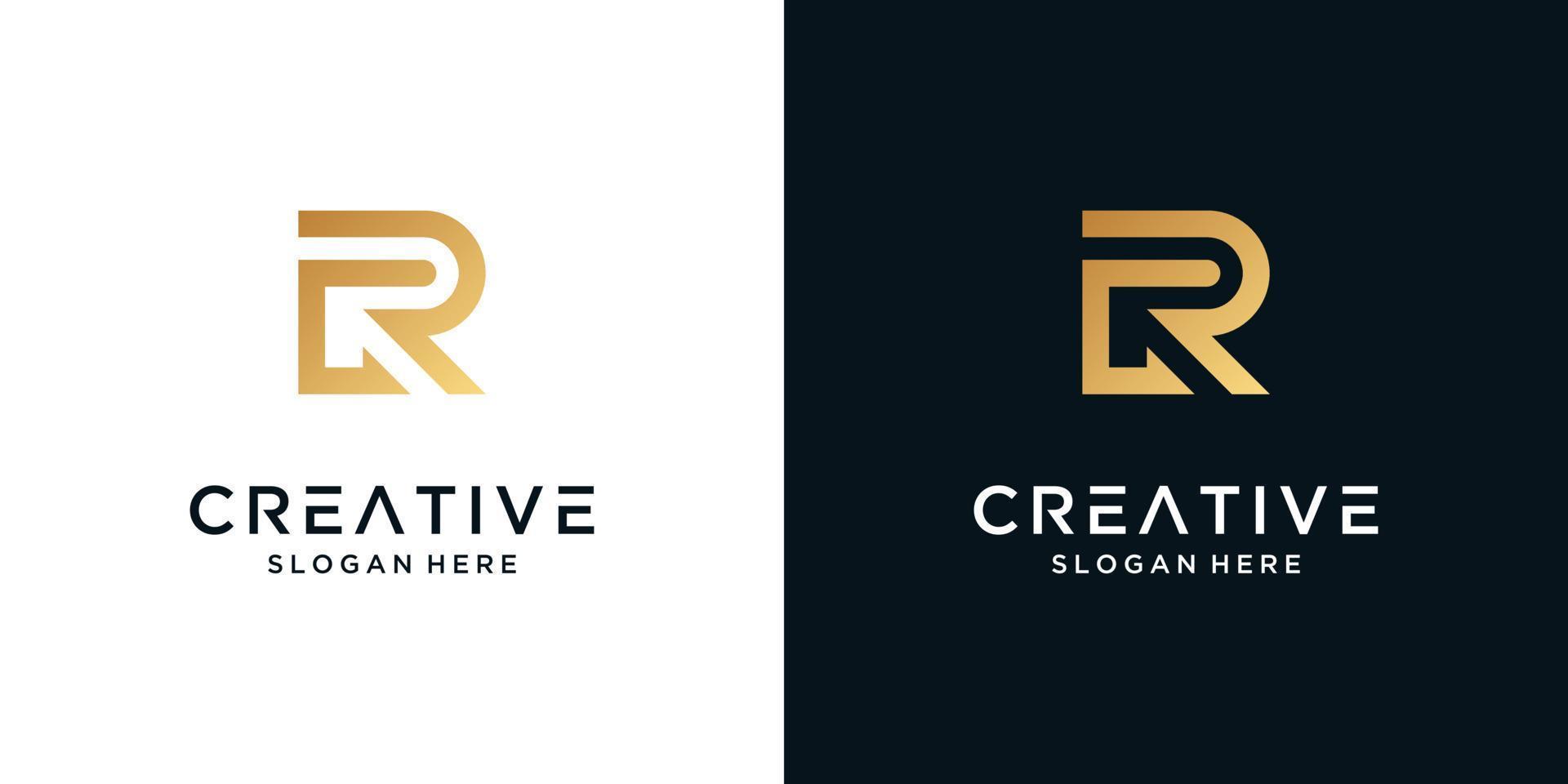 inspiração de design de logotipo letra r vetor