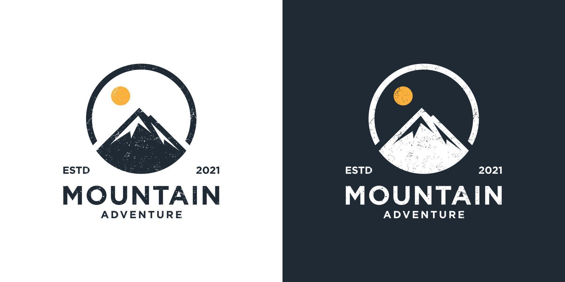 modelo de logotipo de montanha aventura ao ar livre. design gráfico para camiseta, bolsa e outros usos vetor