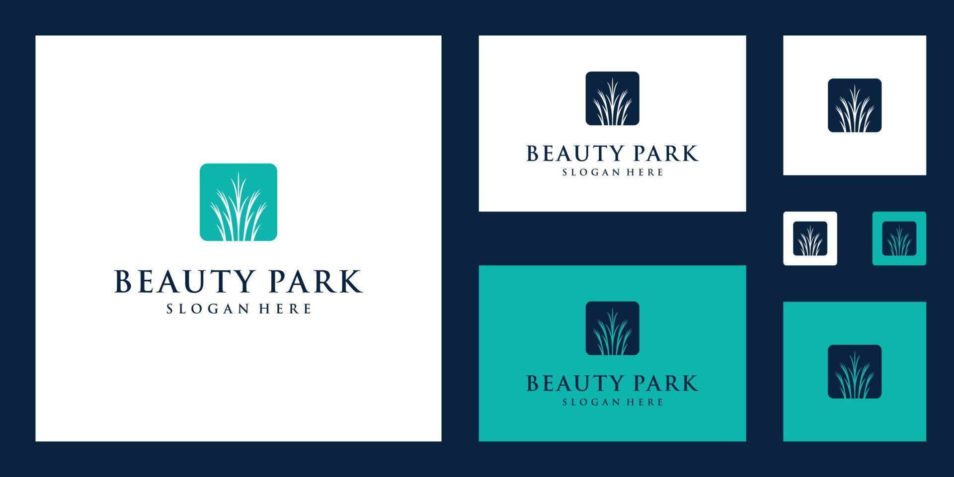 inspiração de design de logotipo de parque de beleza vetor