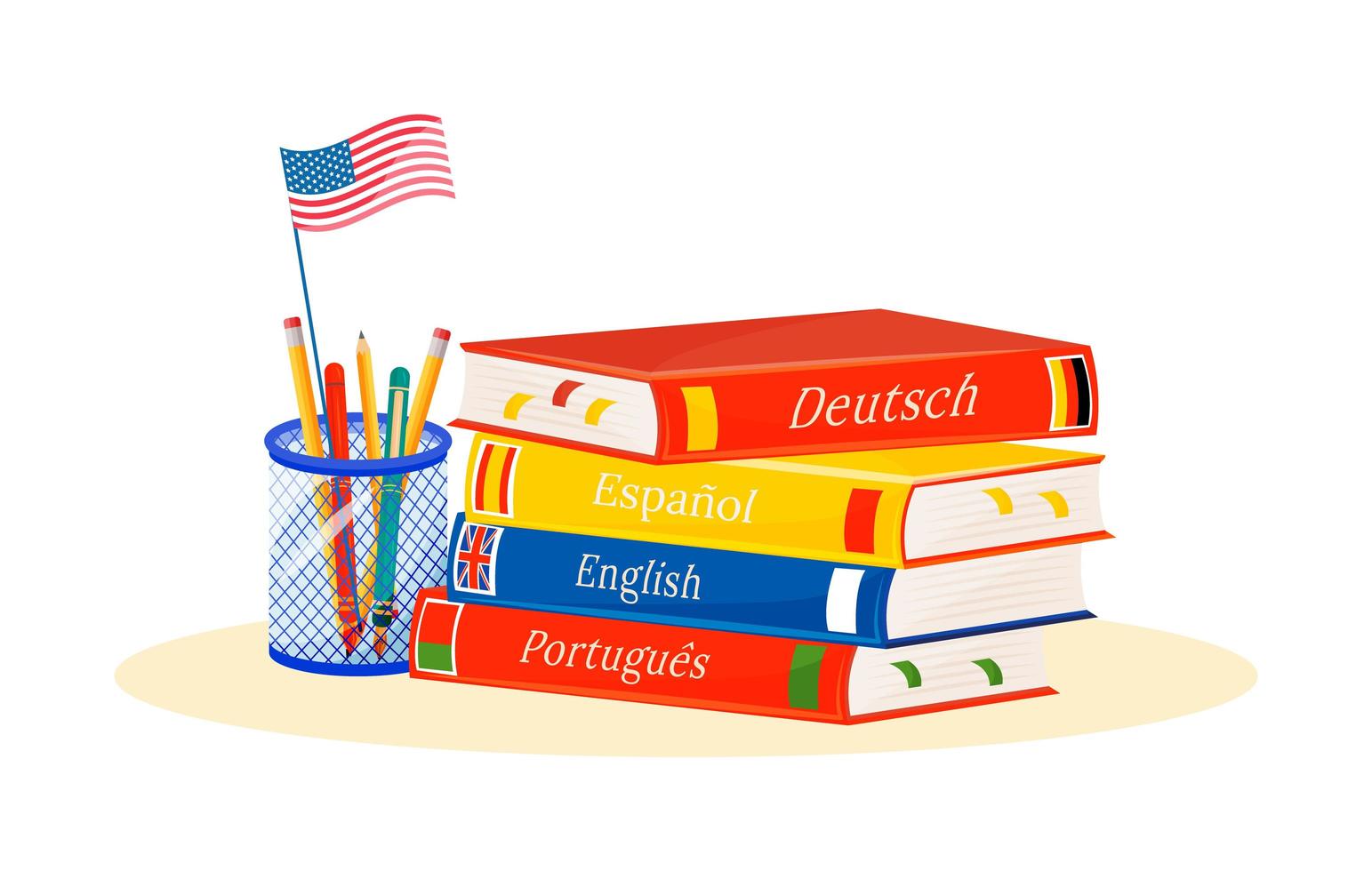 aprendizagem de língua estrangeira vetor