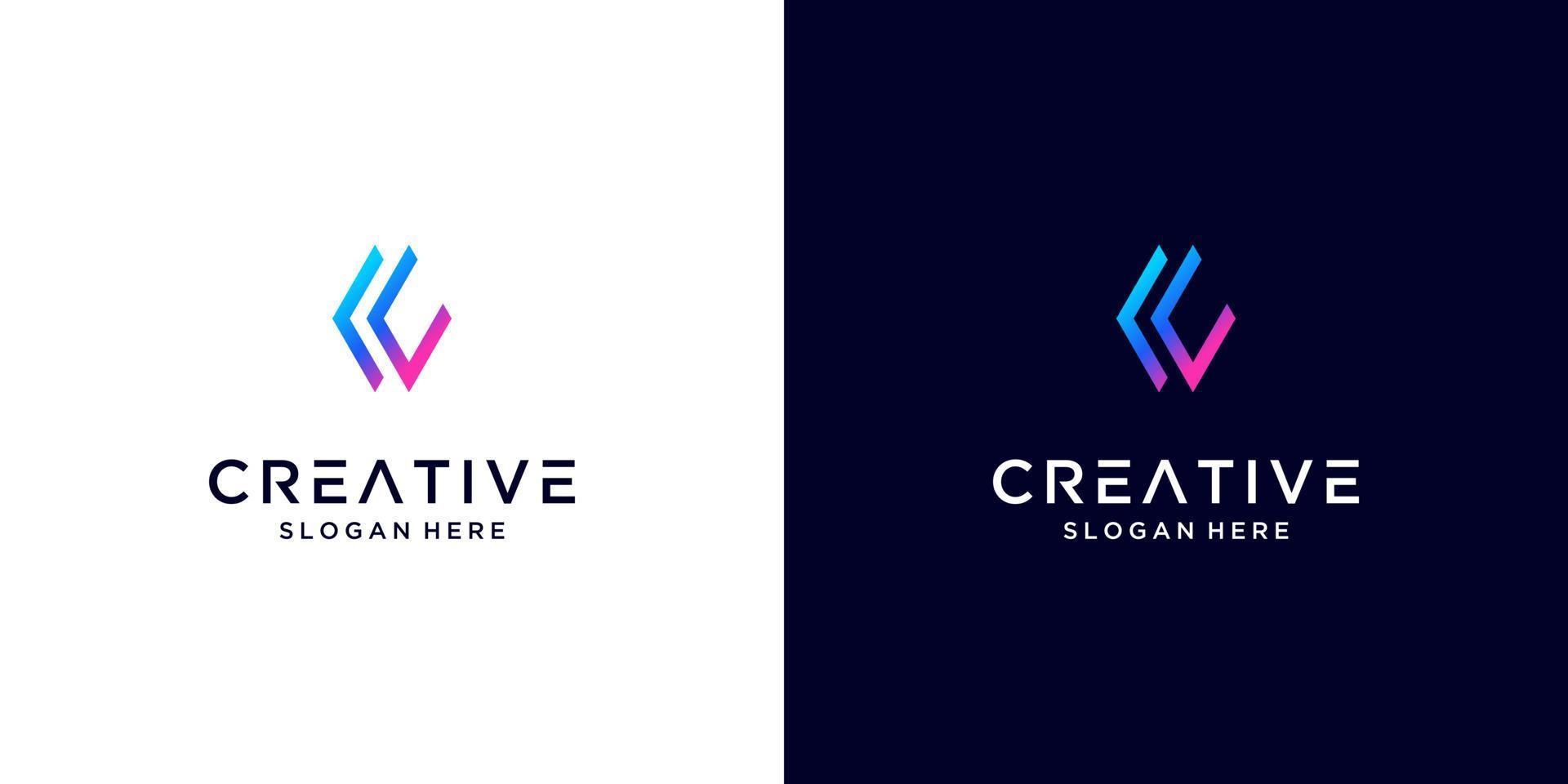 inspiração de design de logotipo moderno abstrato letra c vetor