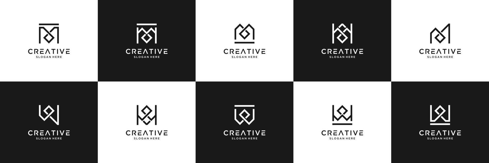 conjunto de modelo de logotipo abstrato letra inicial a e v. ícones para negócios de luxo, elegantes e simples. vetor