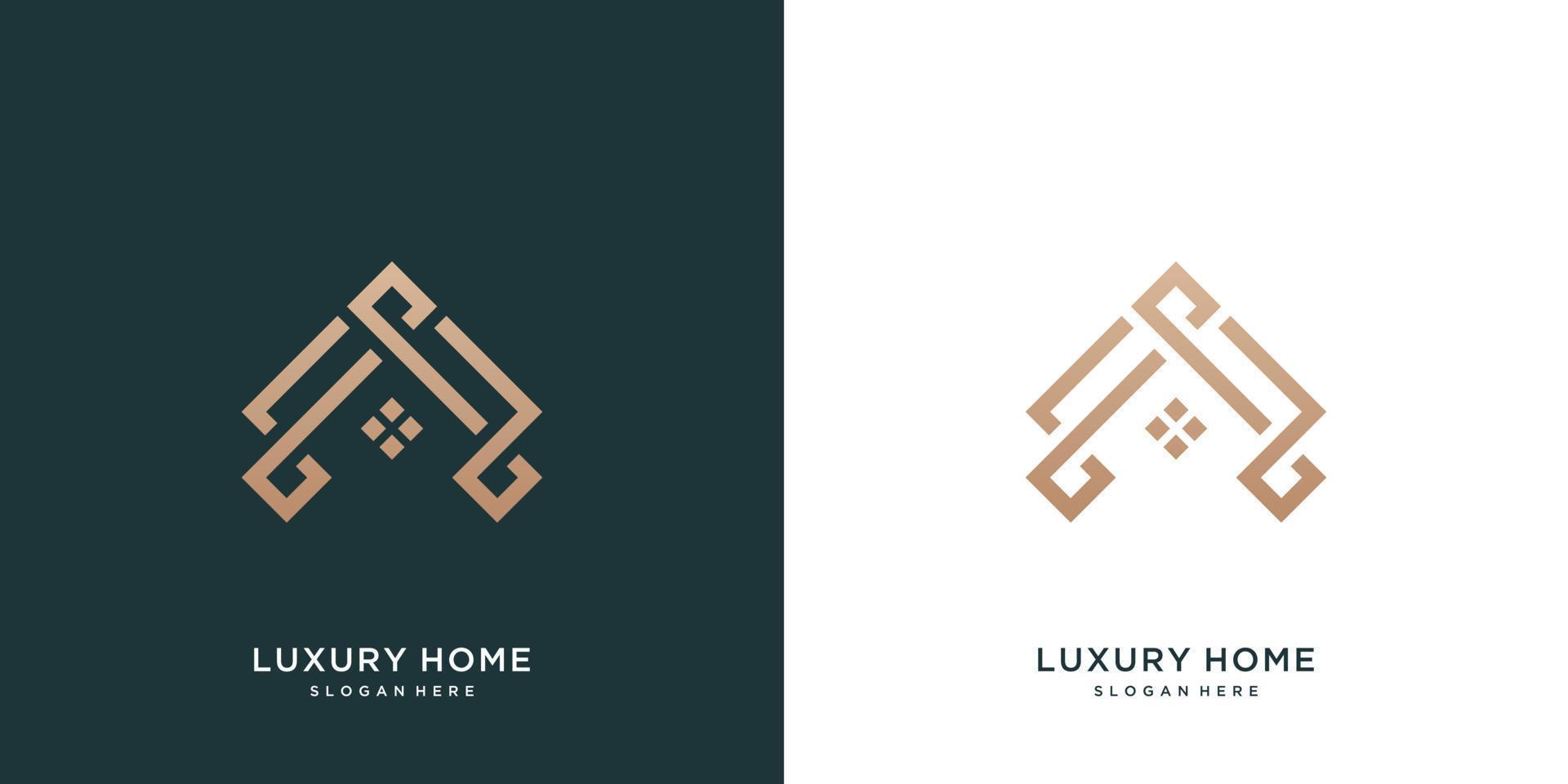 inspiração de logotipo de design de casa minimalista vetor