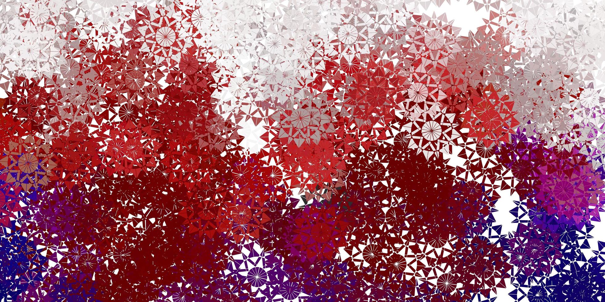 luz vermelha linda flocos de neve pano de fundo com flores. vetor
