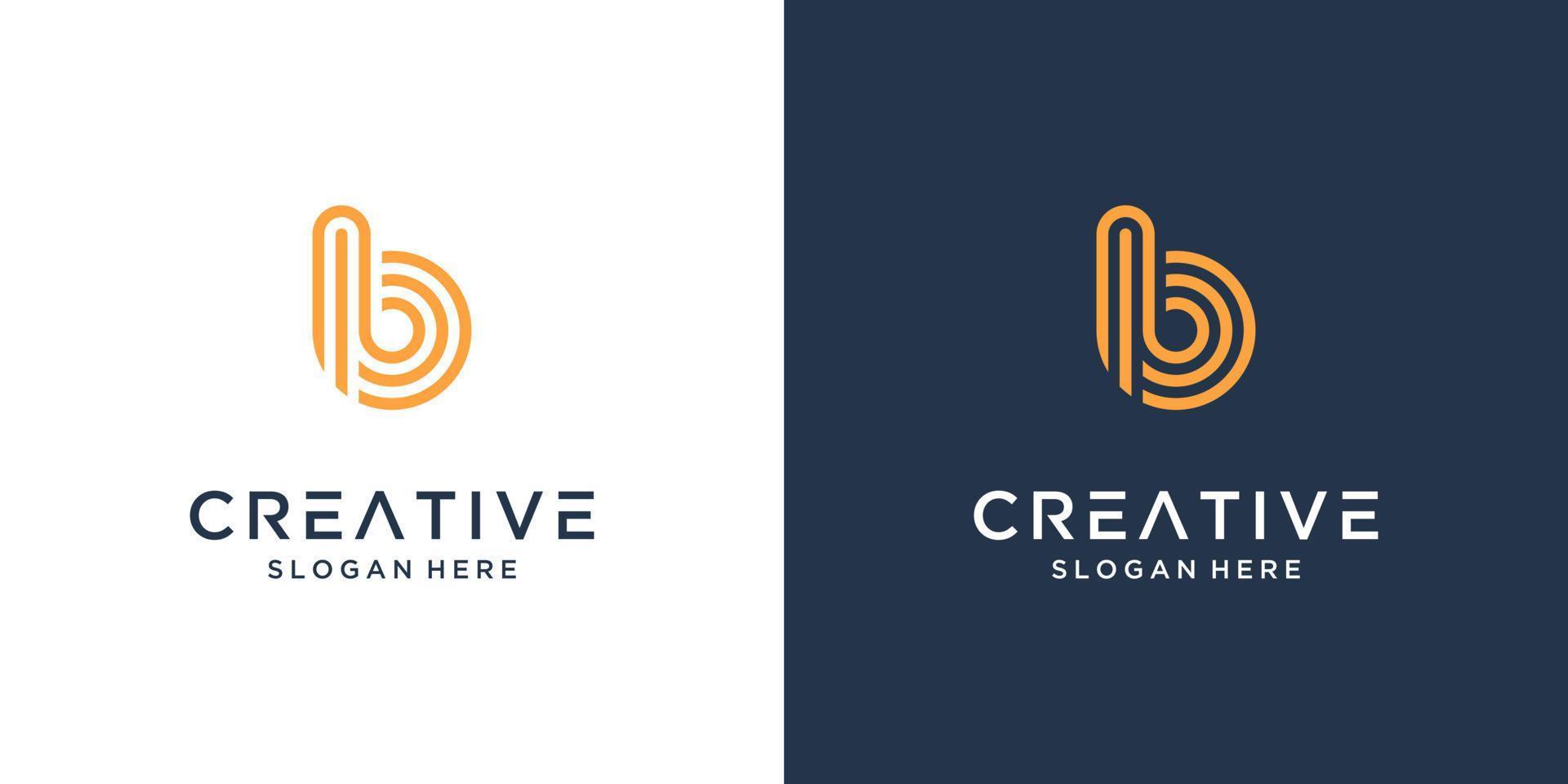 inspiração de design de logotipo elegante minimalista letra b vetor