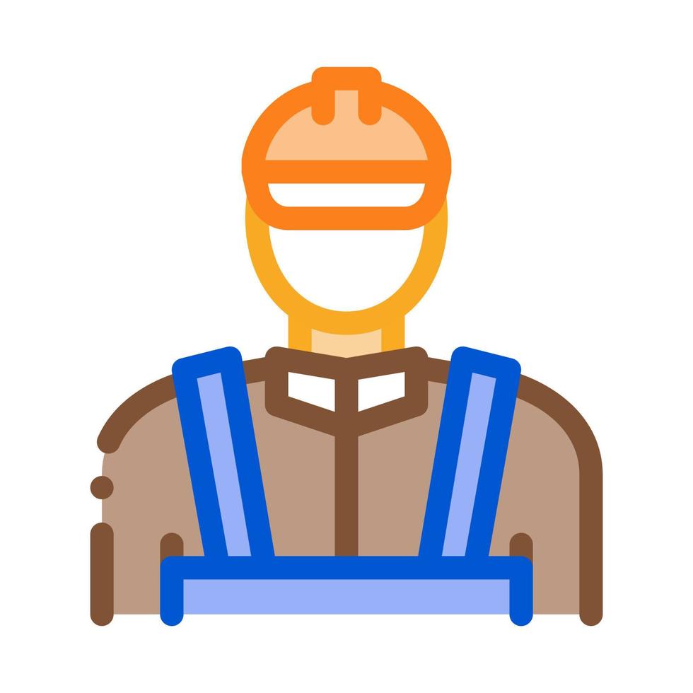 ilustração de contorno de vetor de ícone de trabalhador de pedreiro