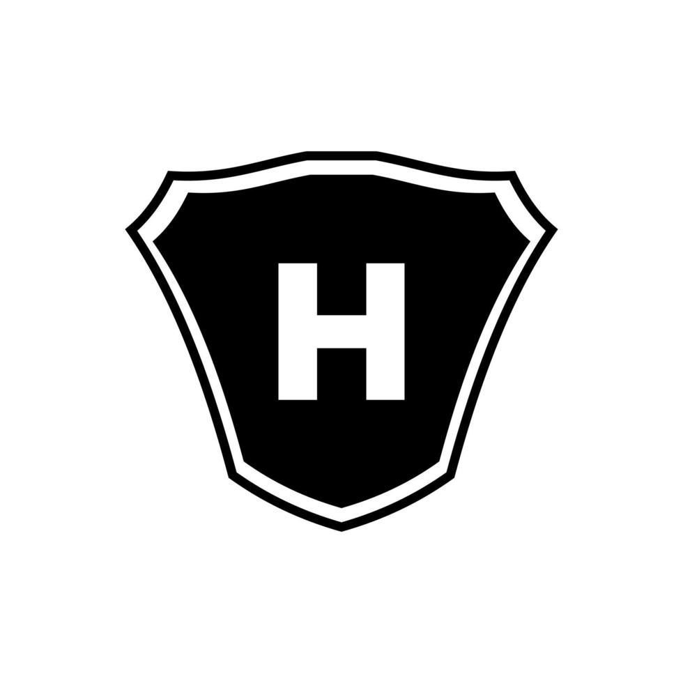 design de logotipo de escudo letra h vetor