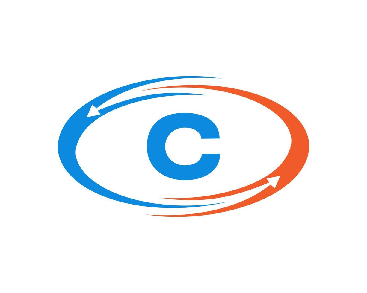 design de logotipo de tecnologia letra c vetor