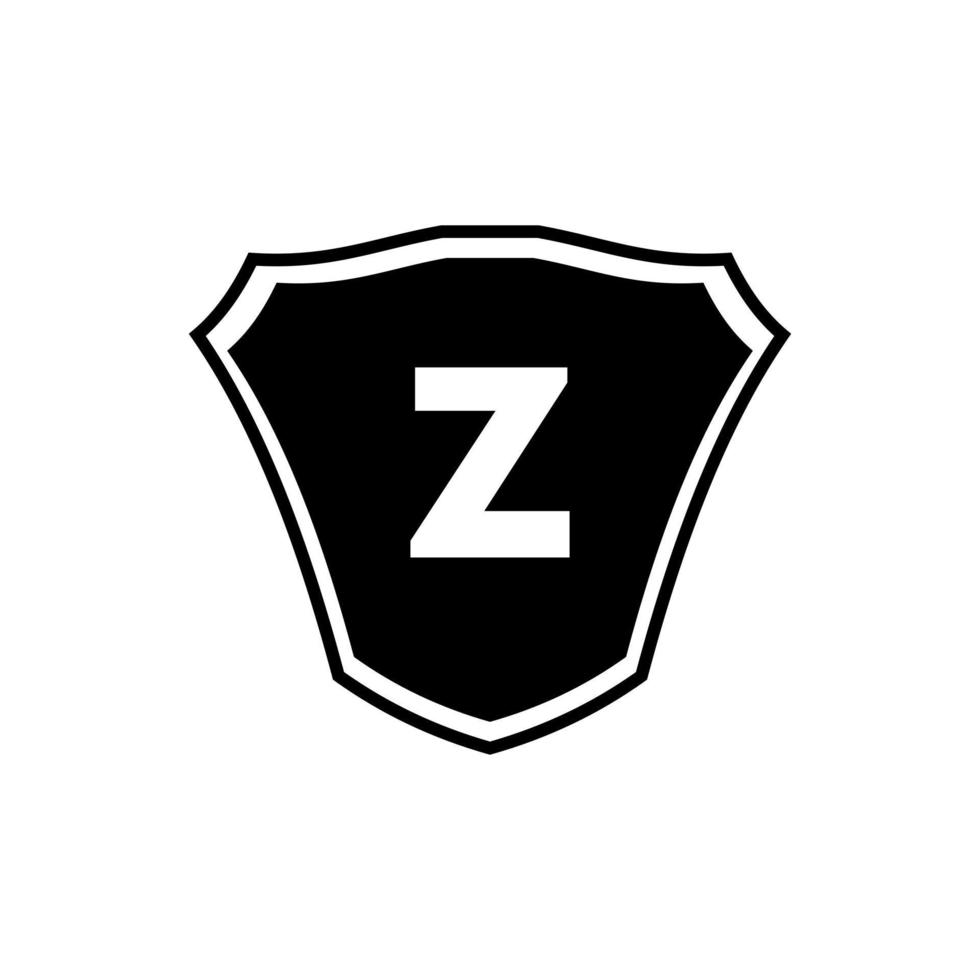 design de logotipo de escudo de letra z vetor