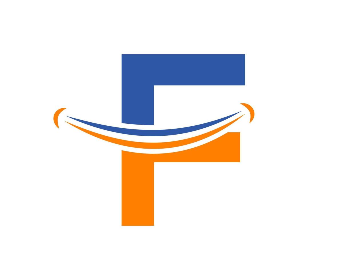 modelo de vetor de design de logotipo de sorriso letra f
