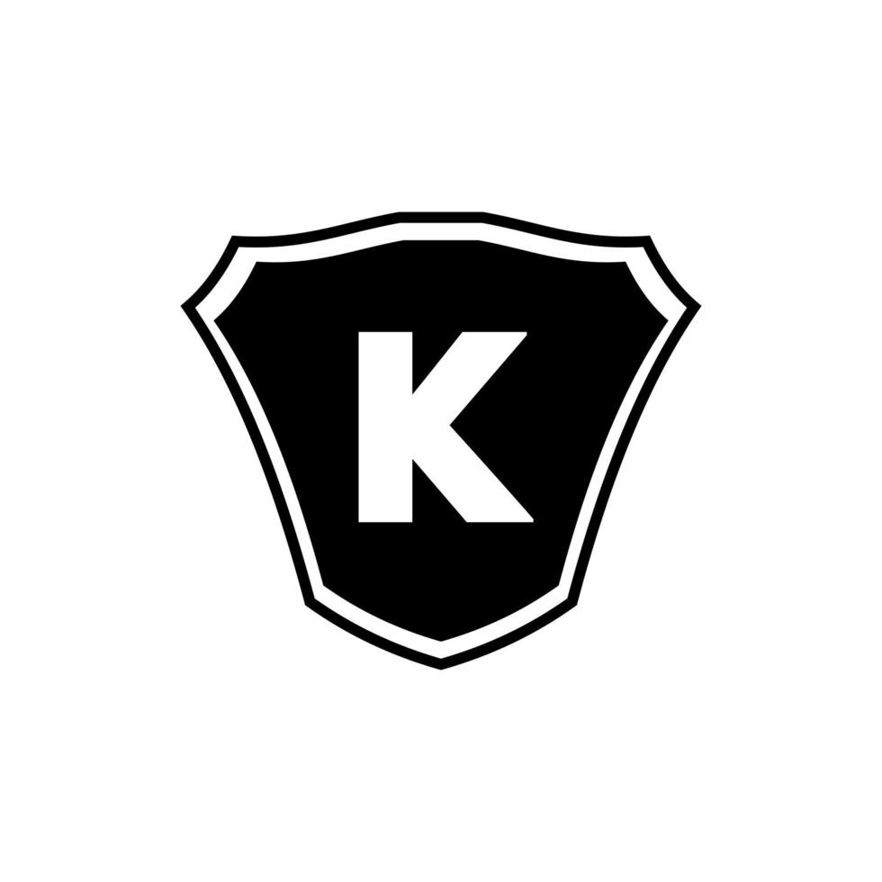 design de logotipo de escudo de letra k vetor