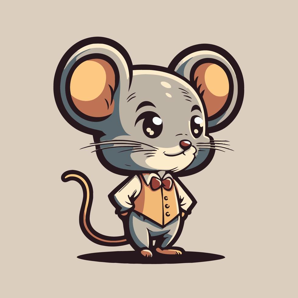 rato de desenho animado. ilustração em vetor de um rato bonito dos desenhos animados. rato de desenho animado